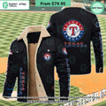 Texas Rangers MLB Fleece Leather Jacket