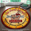 The Busted Knuckle Garage Hot Rod Round Rug