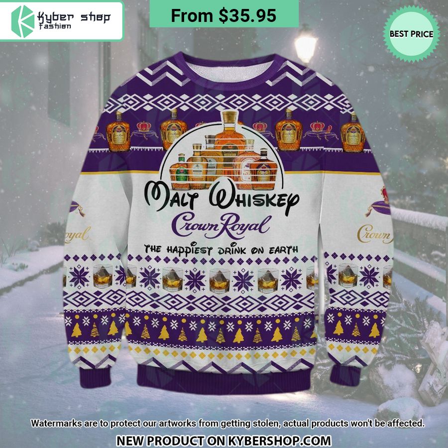 The Happiest Drink On Earth Crown Royal Sweater