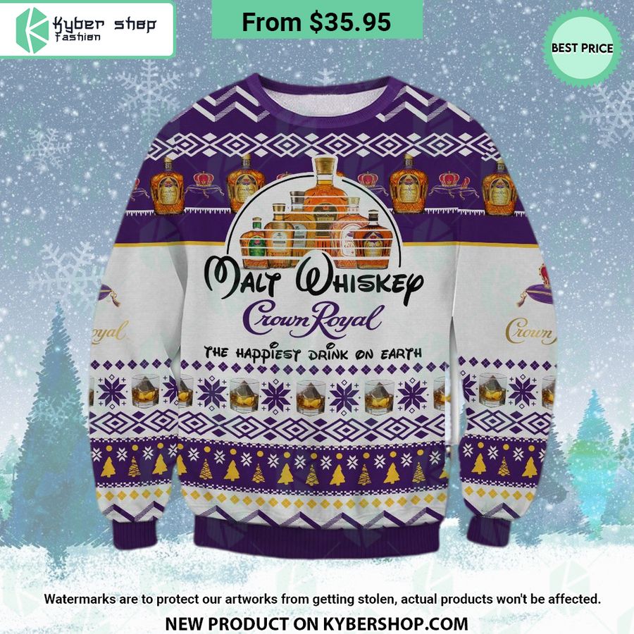 The Happiest Drink On Earth Crown Royal Sweater