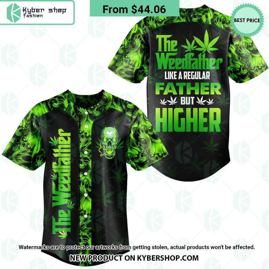 The Weedfather Weed Skull Baseball Jersey