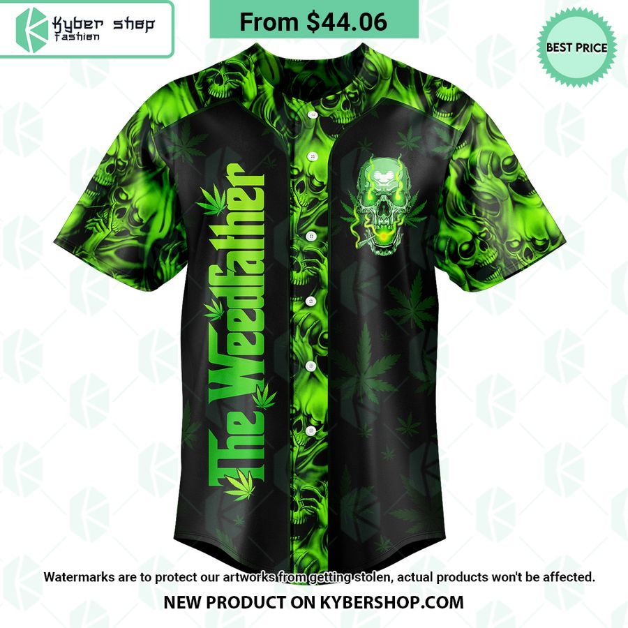 The Weedfather Weed Skull Baseball Jersey