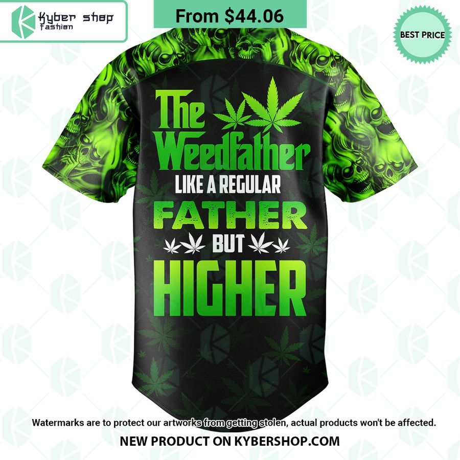 The Weedfather Weed Skull Baseball Jersey