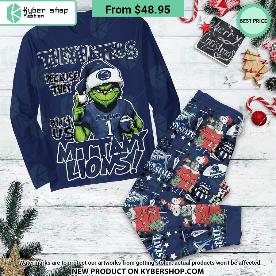They Hate Us Because They ain’t Us Penn State Nittany Lions Grinch Pajamas Set