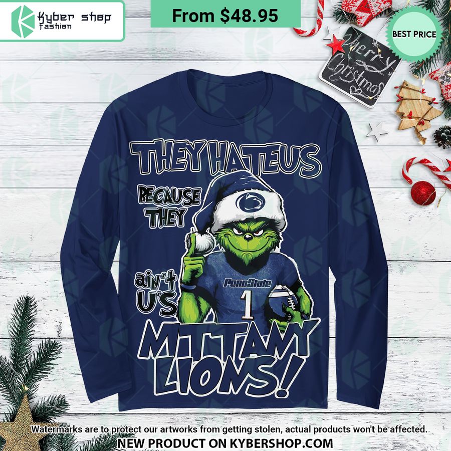 They Hate Us Because They ain’t Us Penn State Nittany Lions Grinch Pajamas Set