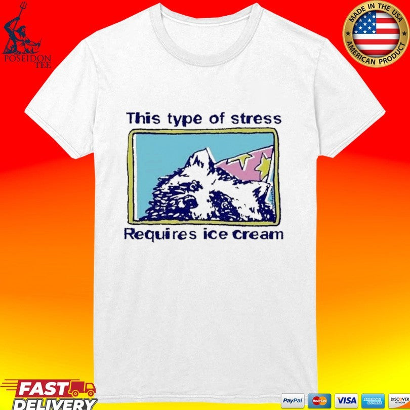 This Type Of Stress Requires Ice Cream Funny Racoon Meme Vintage T-shirt