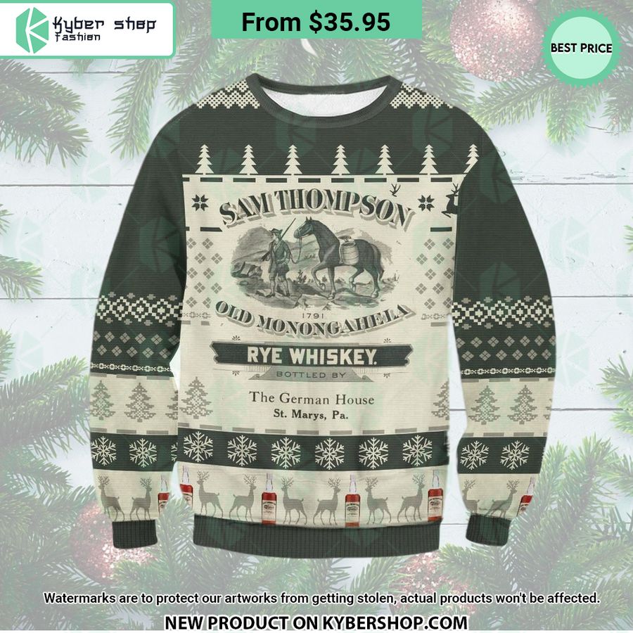 Thompson Rye Whiskey Christmas Sweater