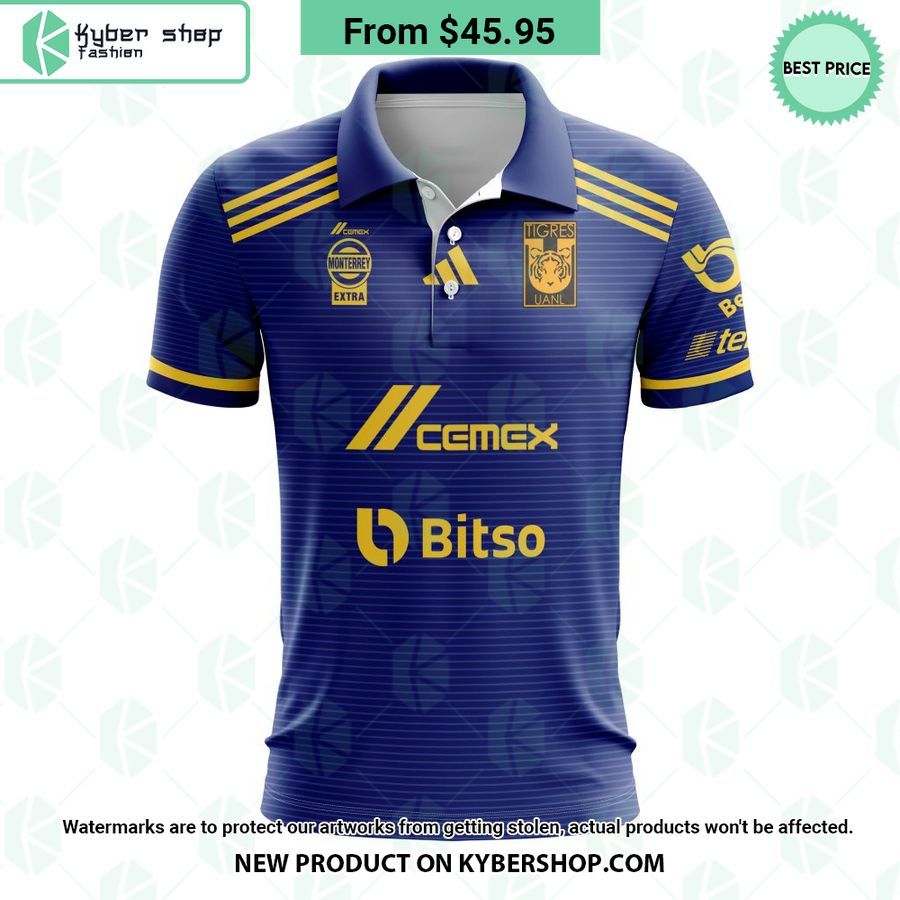 Tigres UANL Away Kits Liga MX CUSTOM Polo Shirt