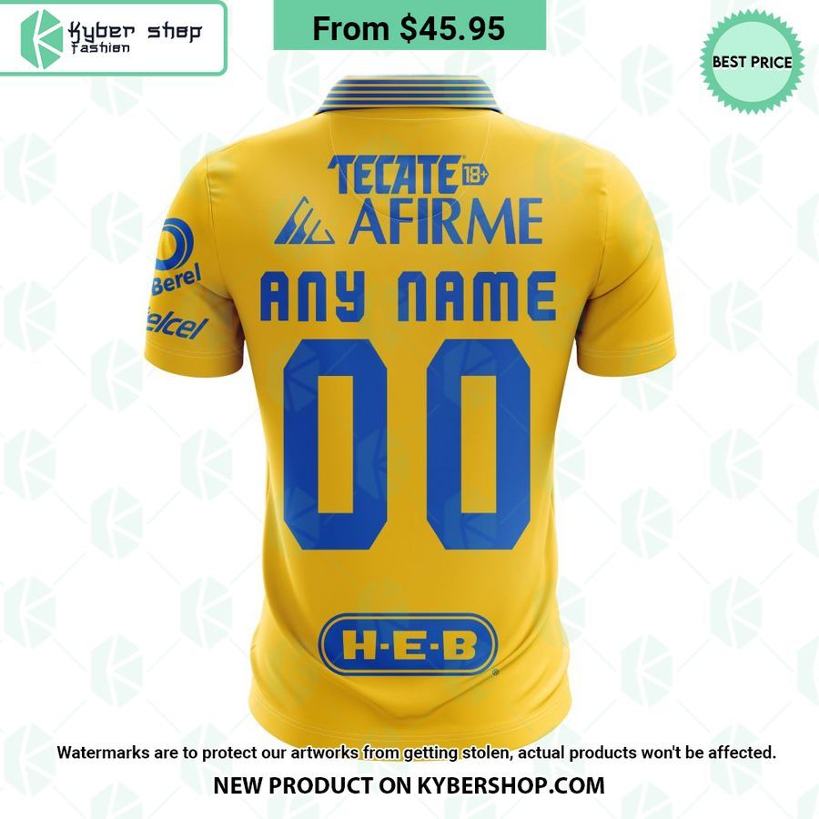 Tigres UANL Home LIGA MX CUSTOM Polo Shirt