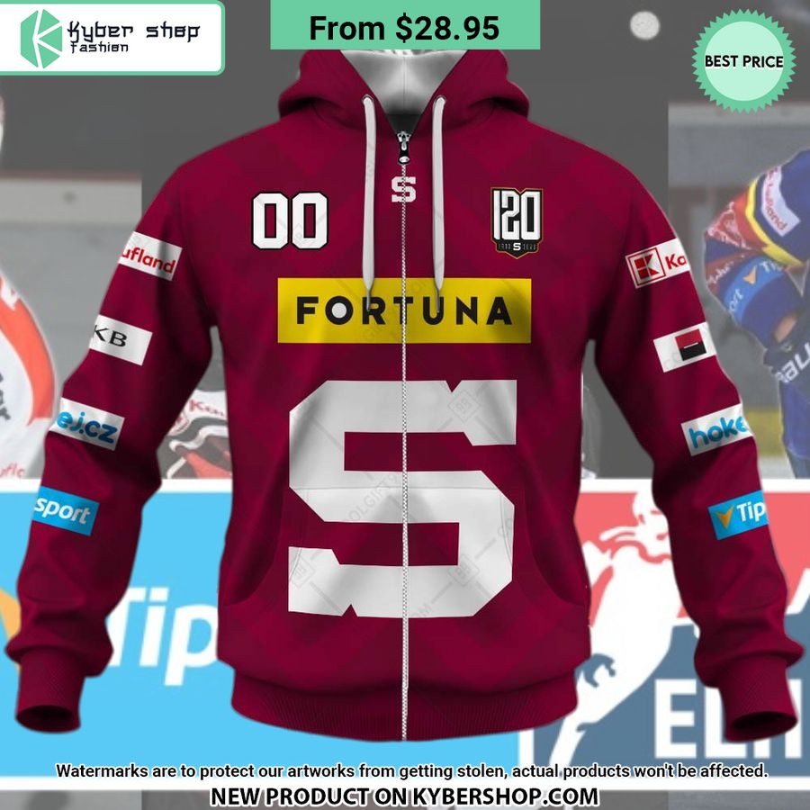Tipsport Extraliga HC Sparta Praha Jersey Style CUSTOM Hoodie