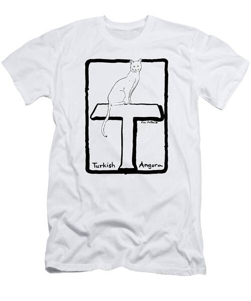 Turkish Angora Cat Drawing T-Shirt