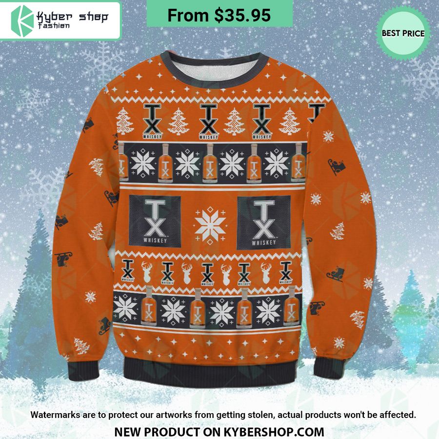 TX Whiskey Christmas Sweater