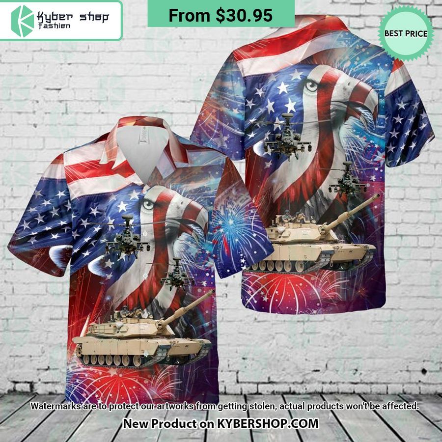 US Army M1 Abrams Main Battle Tank Hawaiian Shirt