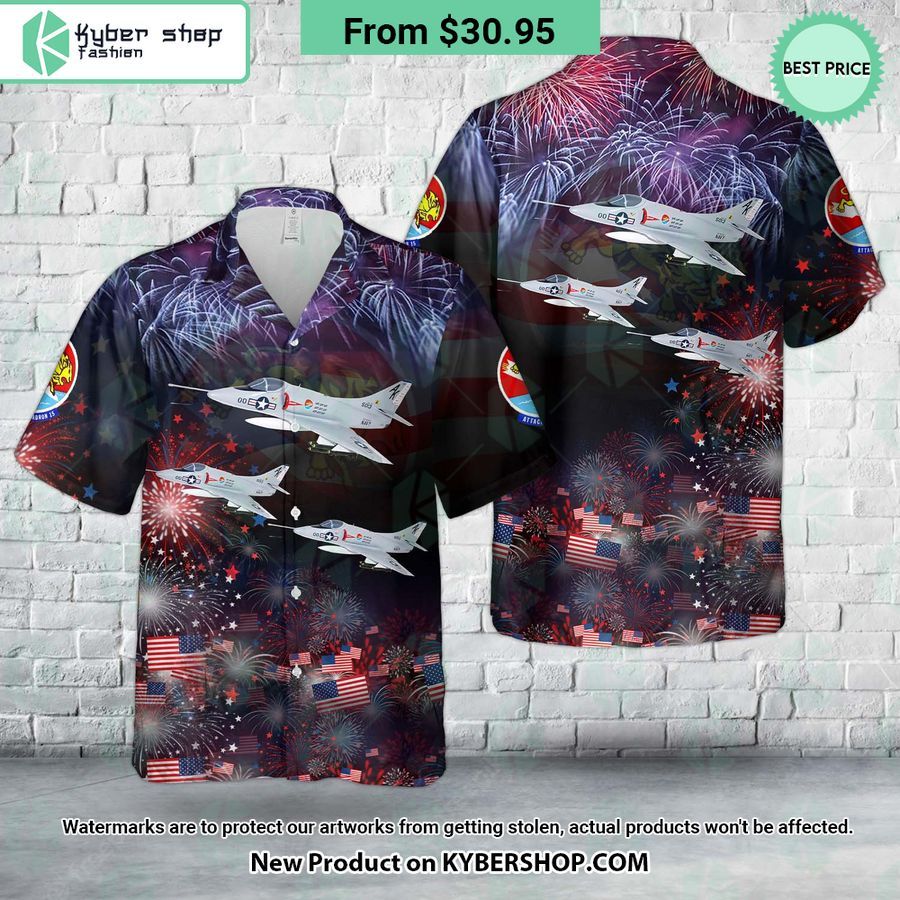 US Navy Douglas A-4 Skyhawk of Attack Squadron 15 VA-15 Hawaiian Shirt