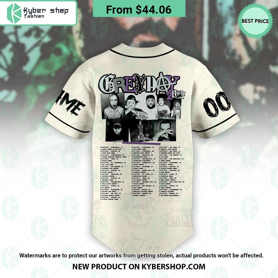 Grey Day Tour 2023 $uicideboy$ CUSTOM Baseball Jersey