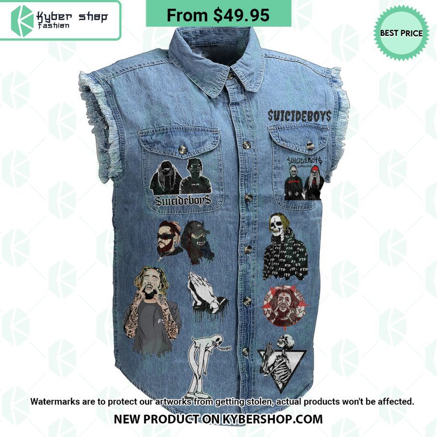 Suicideboy Voices Inside Of Me Won’t Let Me Go To Sleep Sleeveless Denim Jacket