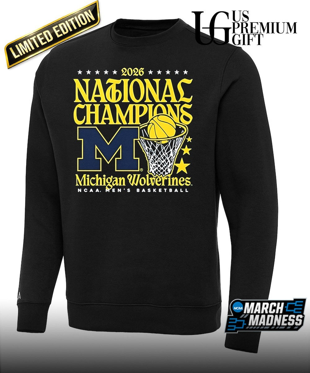 Michigan Wolverines 2026 Men’s Basketball National Champions hoop shirt