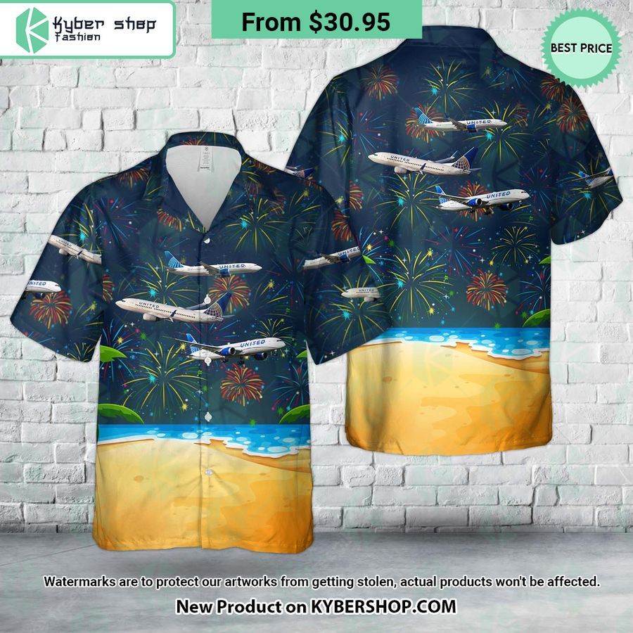 United Airlines Fleet 4th Of July Hawaiian Shirt
