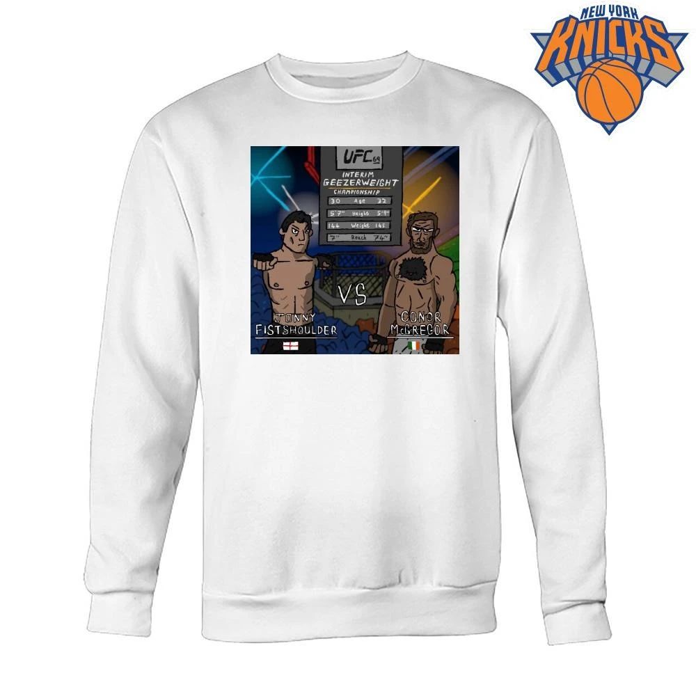 UFC Interim Geezerweight Championship Jonny Fistshoulder vs Conor McGregor Funny Meme Cartoon Shirt