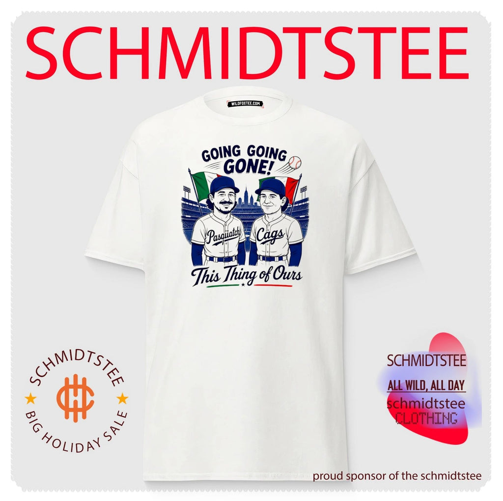 Pasquatch and Cags Going Going Gone This Thing of Ours Italia flag shirt