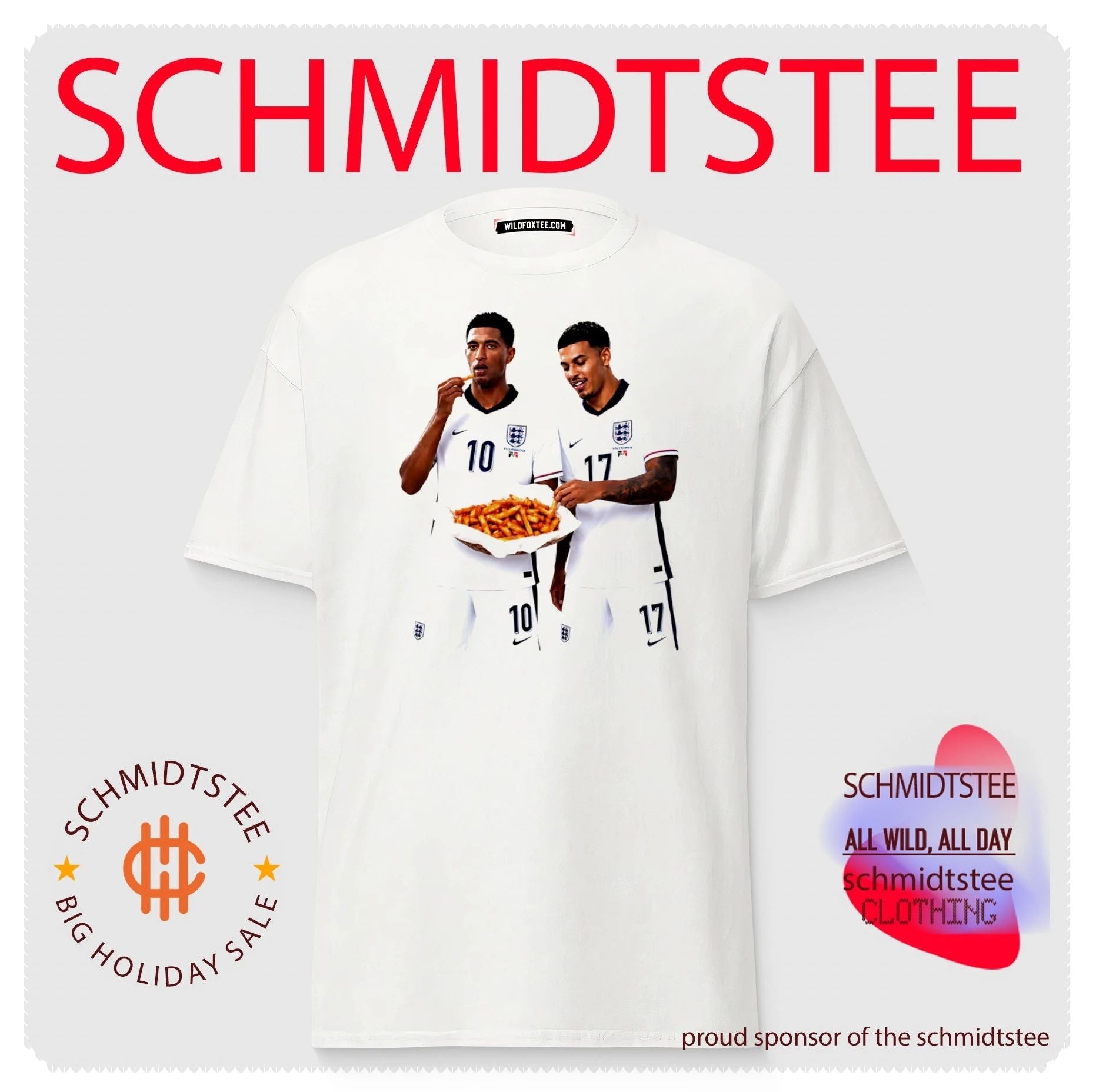 Jude Bellingham & Morgan Rogers Eating Orange Chips Mural Stourbridge Halesowen shirt
