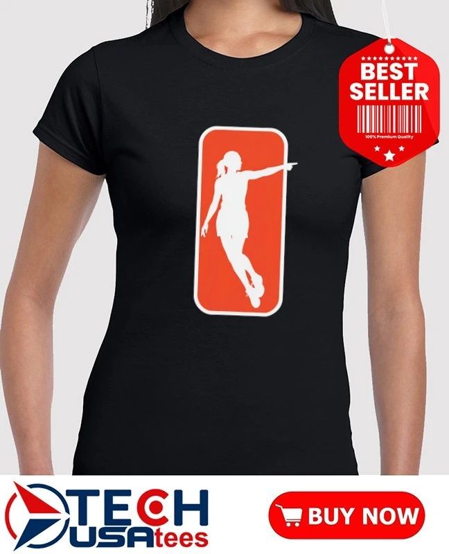 Sophie Cunningham pointing new logo shirt