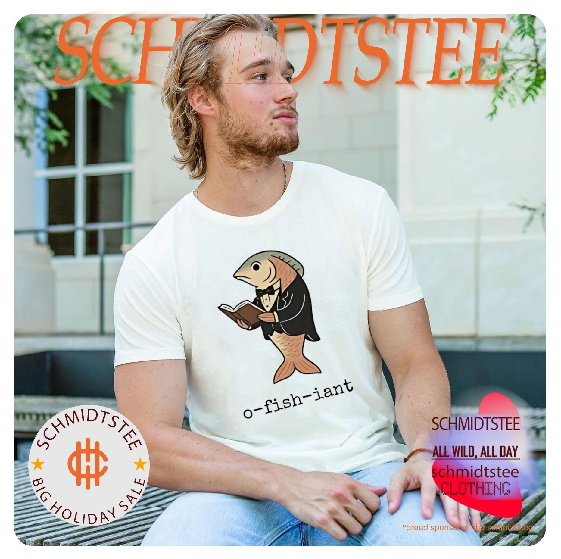 O-fish-iant Fish in Tuxedo illustrated shirt