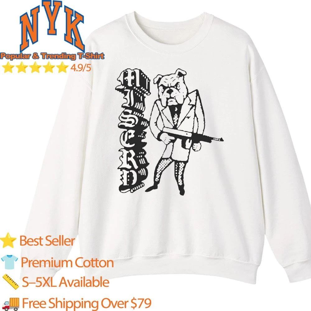 Misery Gangster Bulldog Holding Tommy Gun Vintage Streetwear Cartoon Shirt