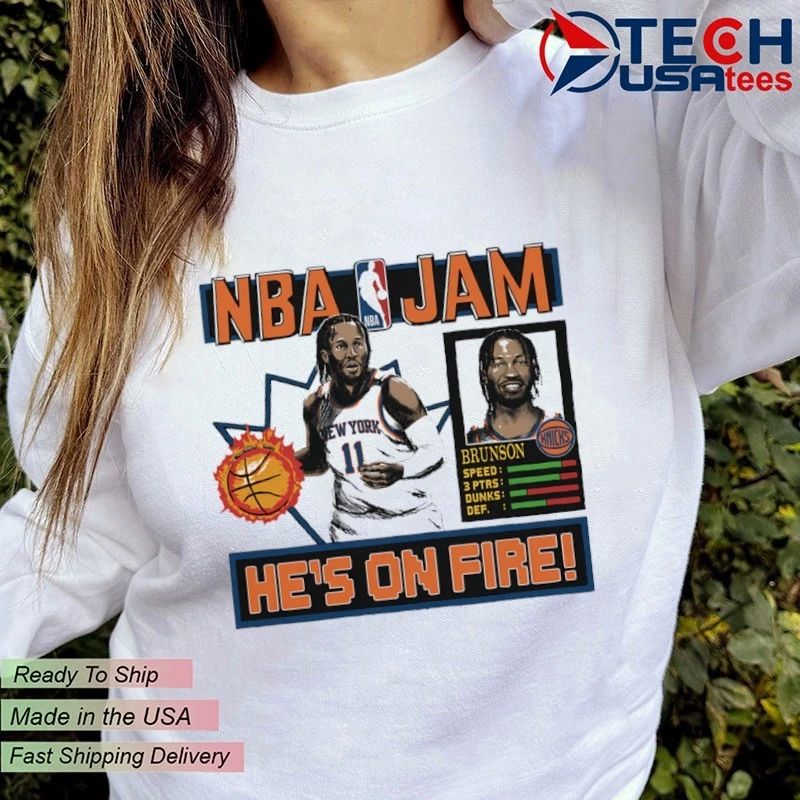 NBA Jam Jalen Brunson he’s on fire shirt