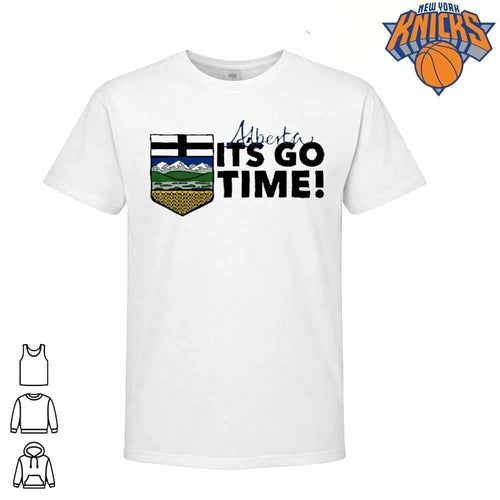 Alberta Its Go Time Canadian Province Crest Flag Hockey Fan T Shirt