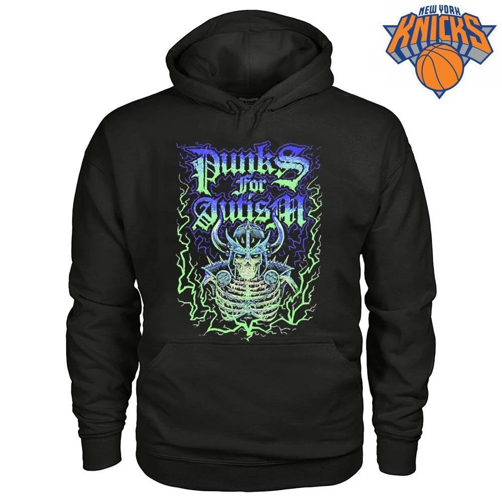 Punks For Autism Heavy Metal Skeleton Warrior Graphic Shirt
