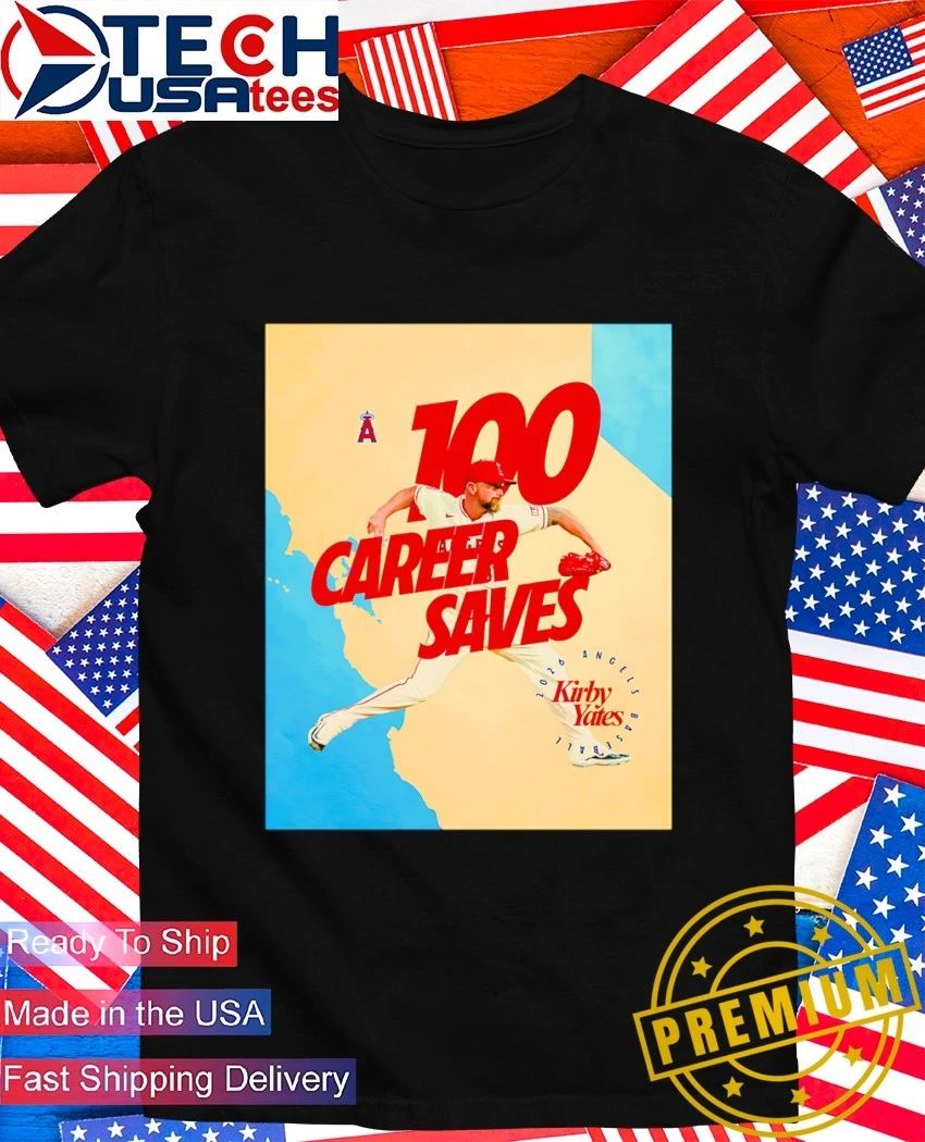 Kirky Yates 100th Career Saves 2026 Los Angeles Angels shirt