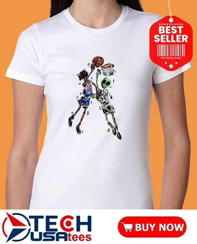 NBA Doodle Jalen Brunson vs Wemby Alien art shirt