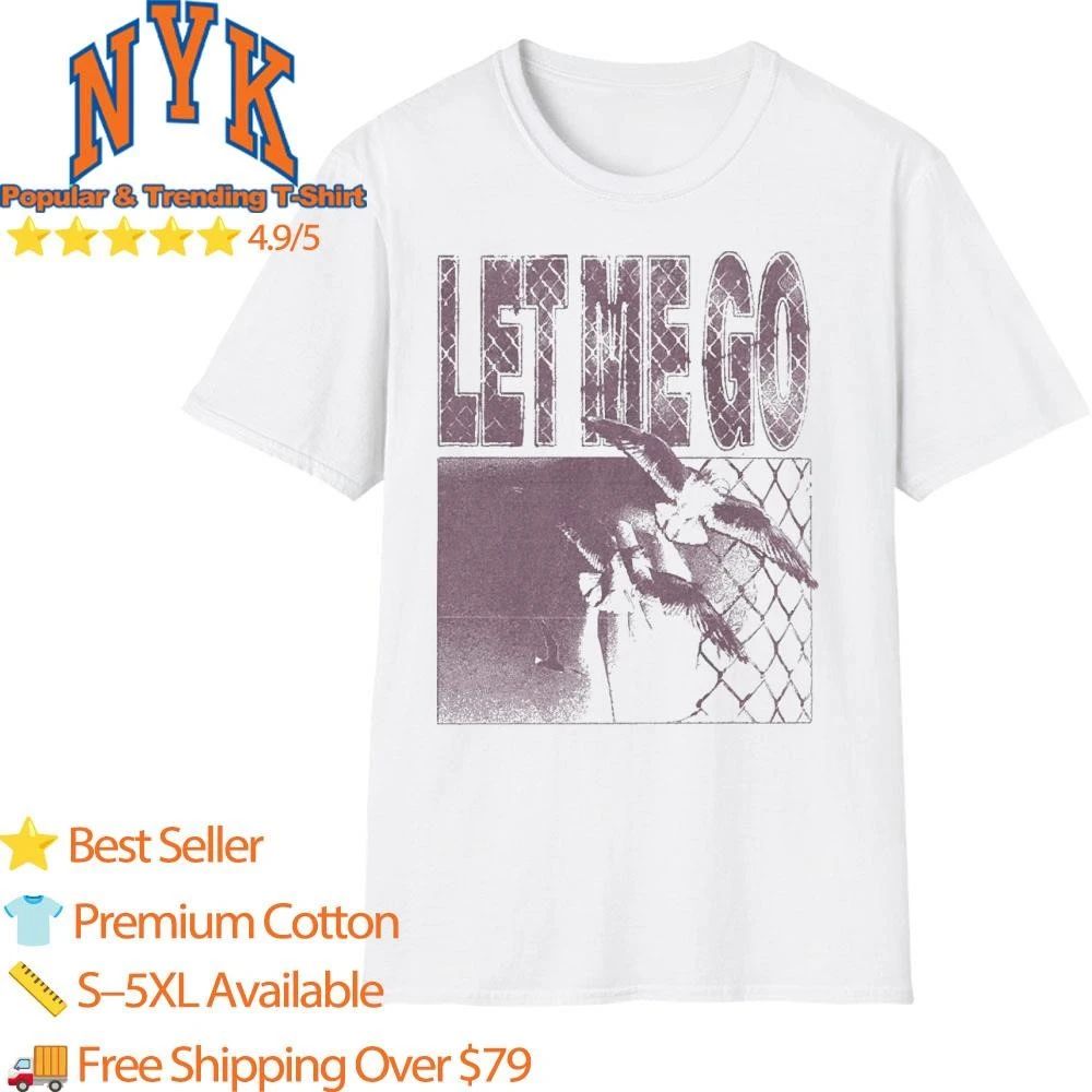 Let Me Go Aesthetic Vintage Bird Chain Link Fence Grunge shirt