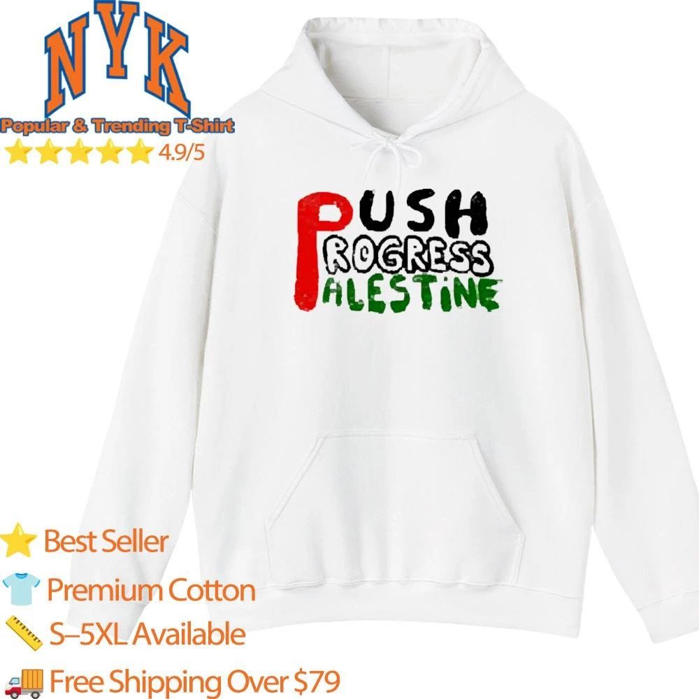 Push Progress Palestine Typography Red Black Green Graphic shirt