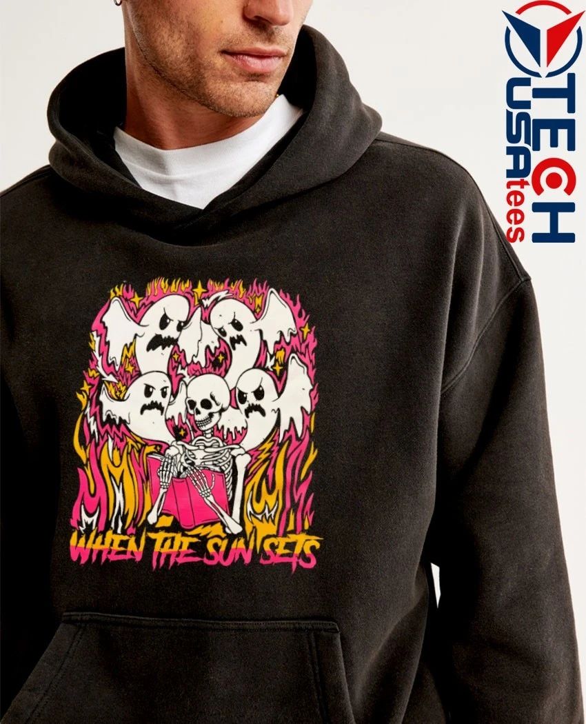 When the sun sets ghost and skeleton shirt