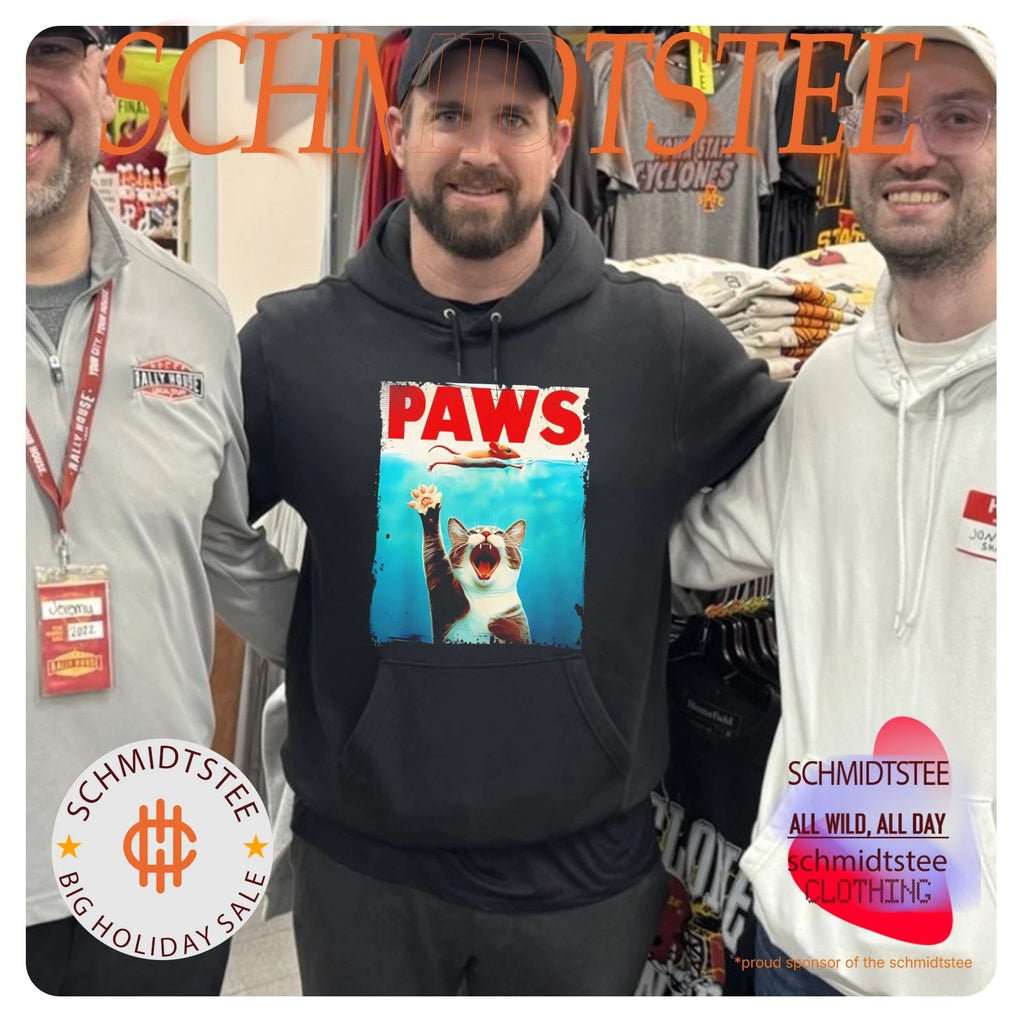 Paws cat funny Jaws parody shirt
