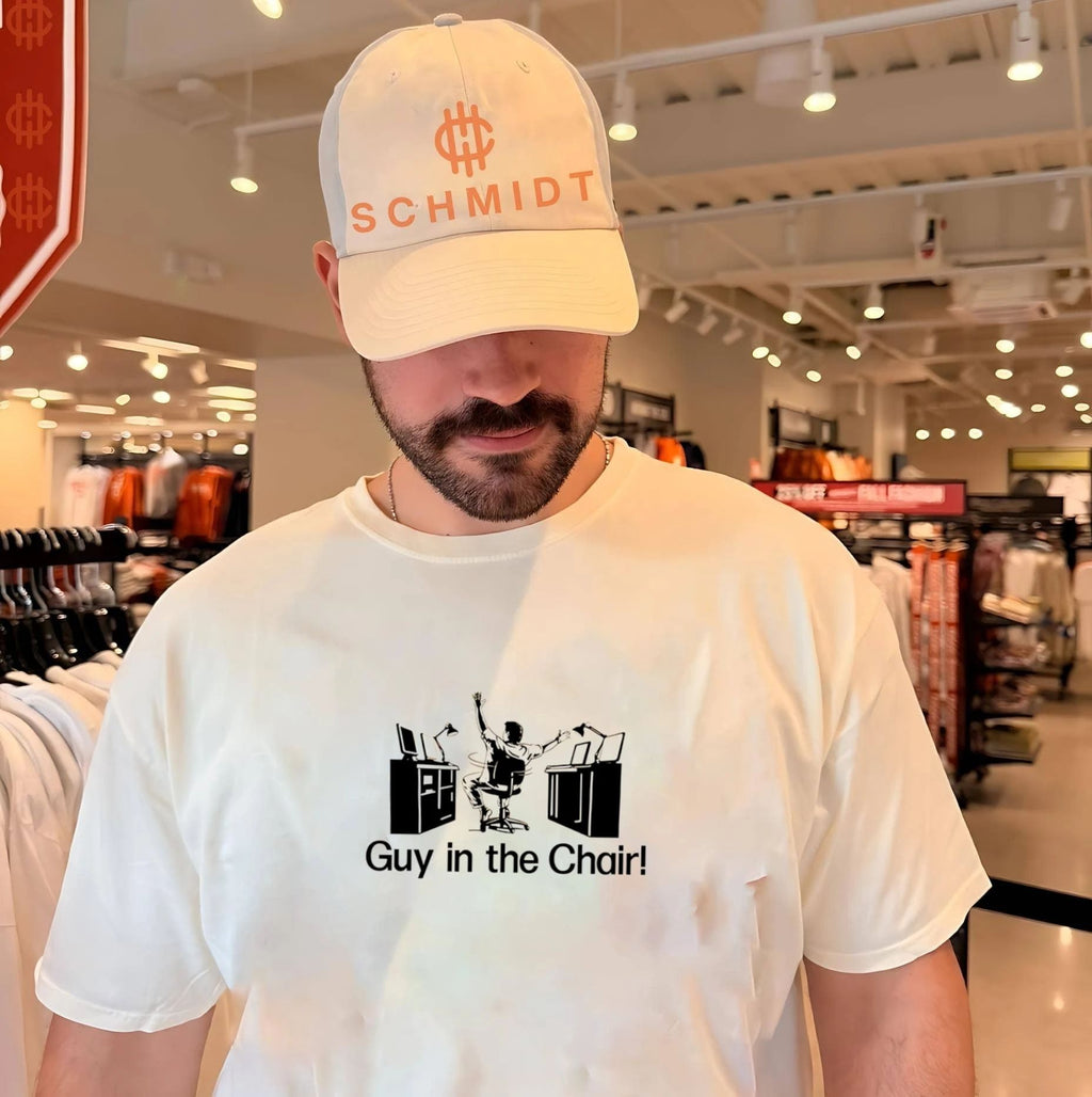 Guy in the Chair office worker desk job shirt