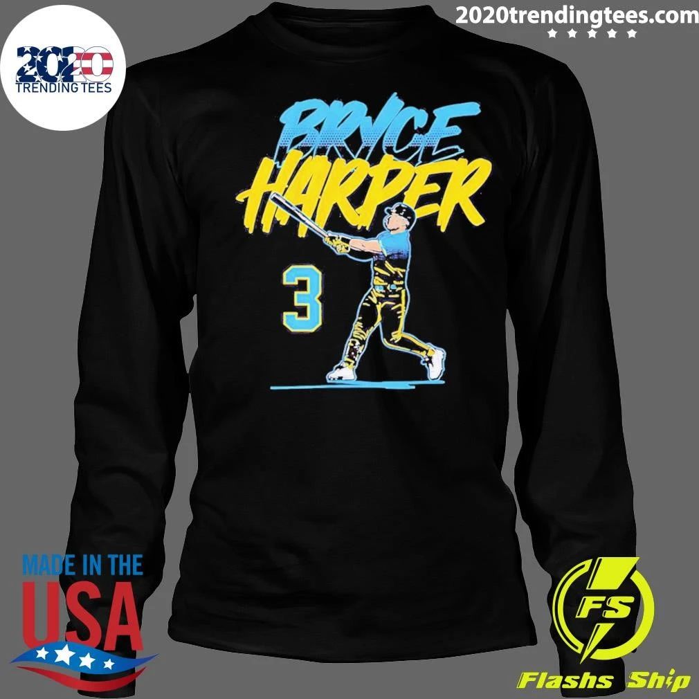 Bryce Harper Philadelphia Phillies Slugger Swing Number Shirt