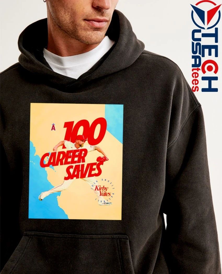 Kirky Yates 100th Career Saves 2026 Los Angeles Angels shirt