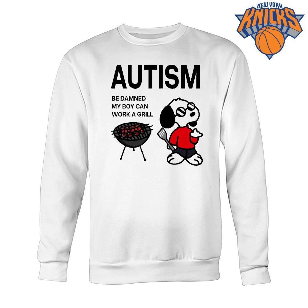 Autism Be Damned My Boy Can Work A Grill Funny Cartoon Dog Shirt