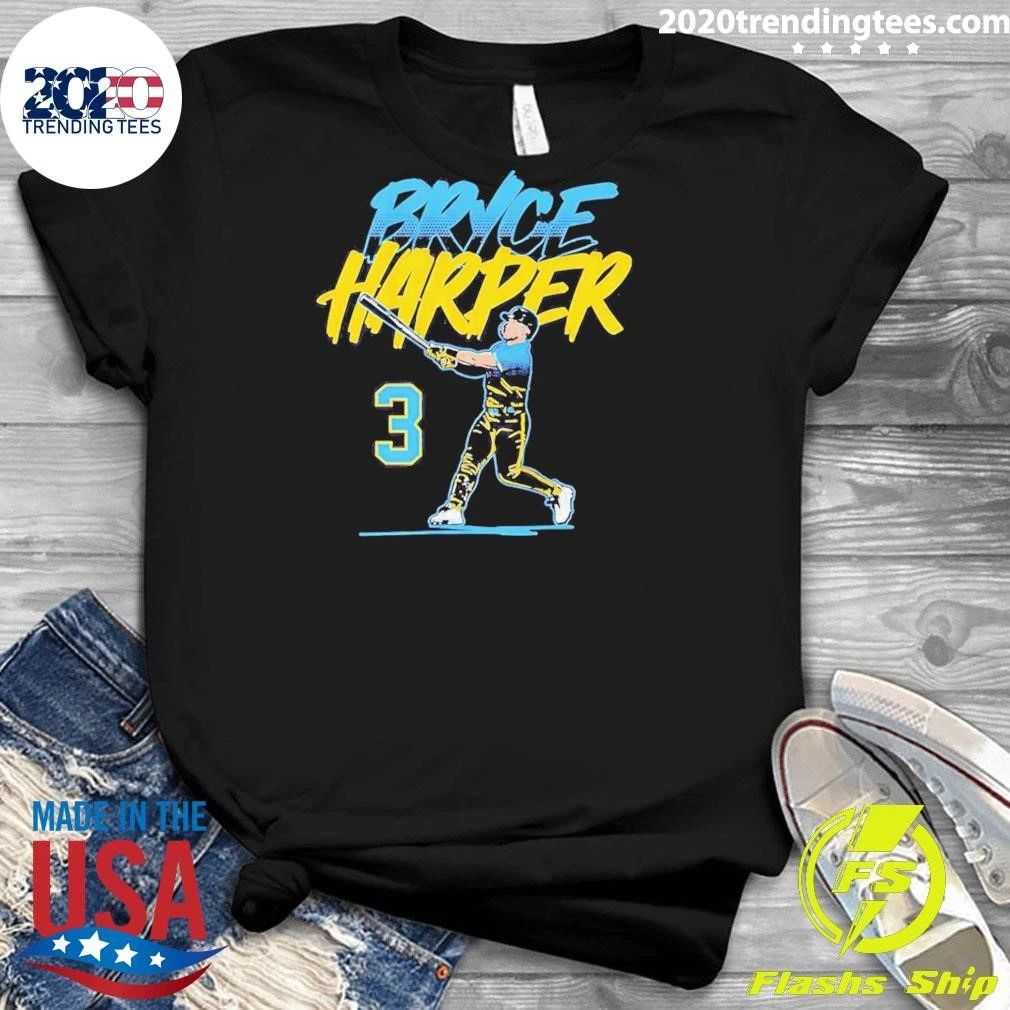 Bryce Harper Philadelphia Phillies Slugger Swing Number Shirt