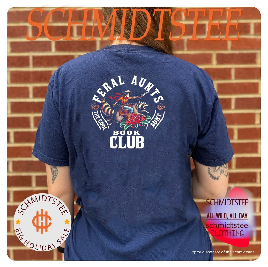 Lady riding racoon feral aunts the cool aunt book club shirt