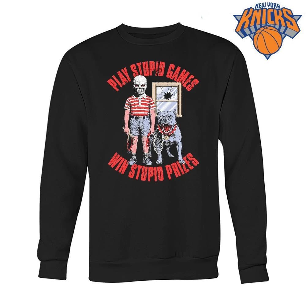Play Stupid Games Win Stupid Prizes Pitbull Dog Gangster Skull Mask Streetwear Shirt