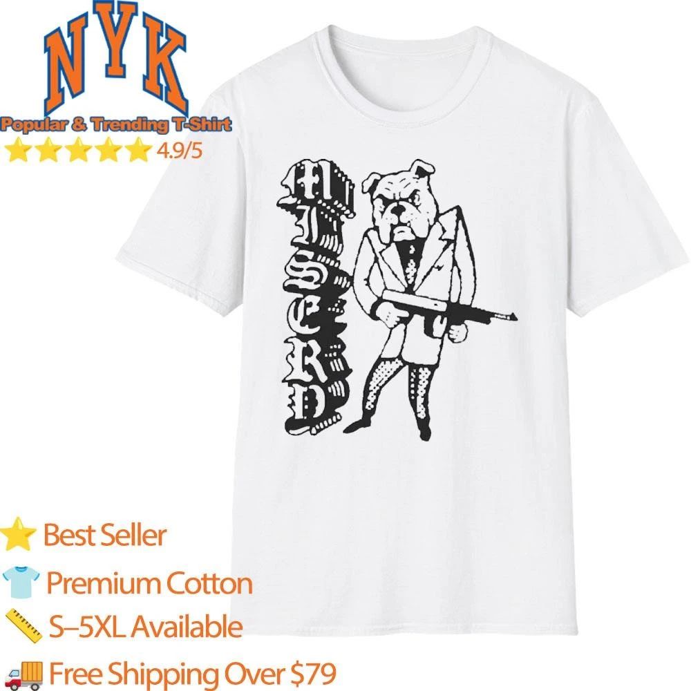 Misery Gangster Bulldog Holding Tommy Gun Vintage Streetwear Cartoon Shirt