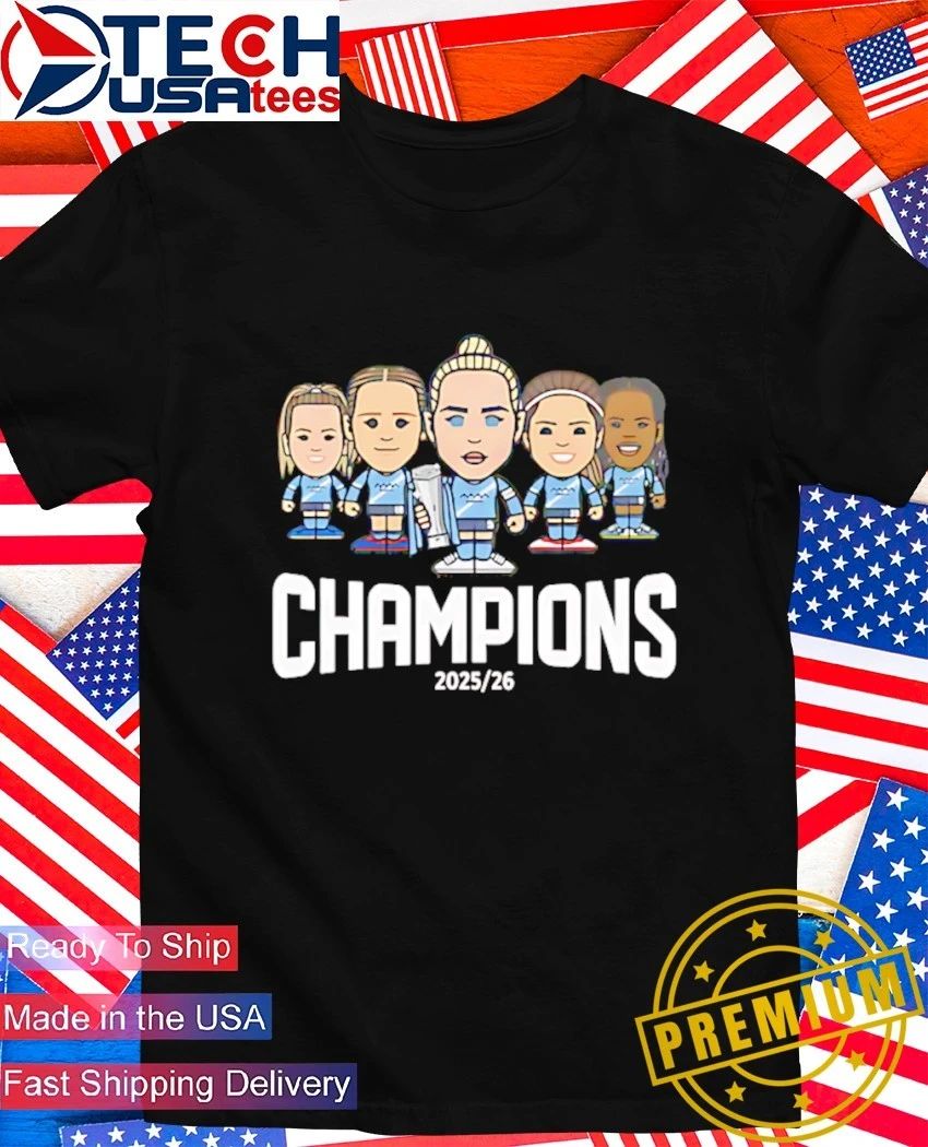 Manchester City Women’s Team Champions 2025-2026 caricature shirt
