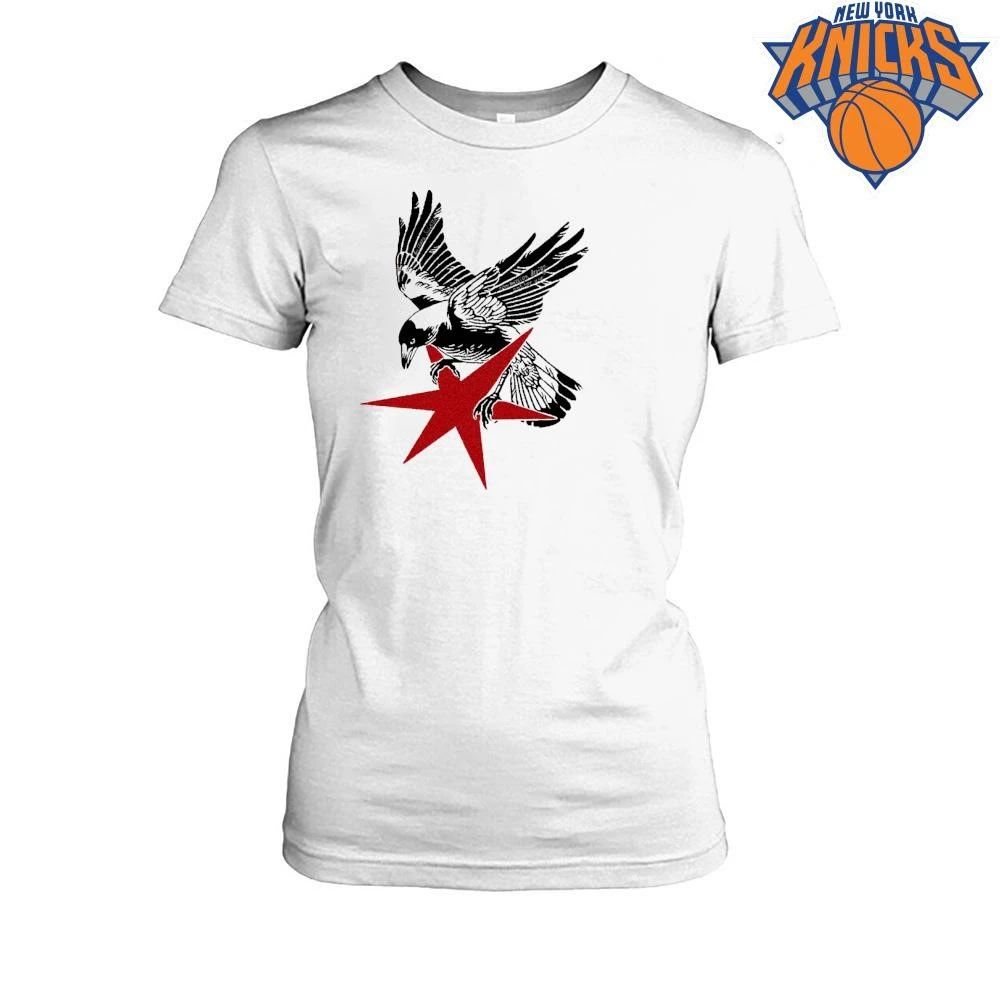 Flying Magpie Red Star Woodcut Streetwear Graphic Shirt