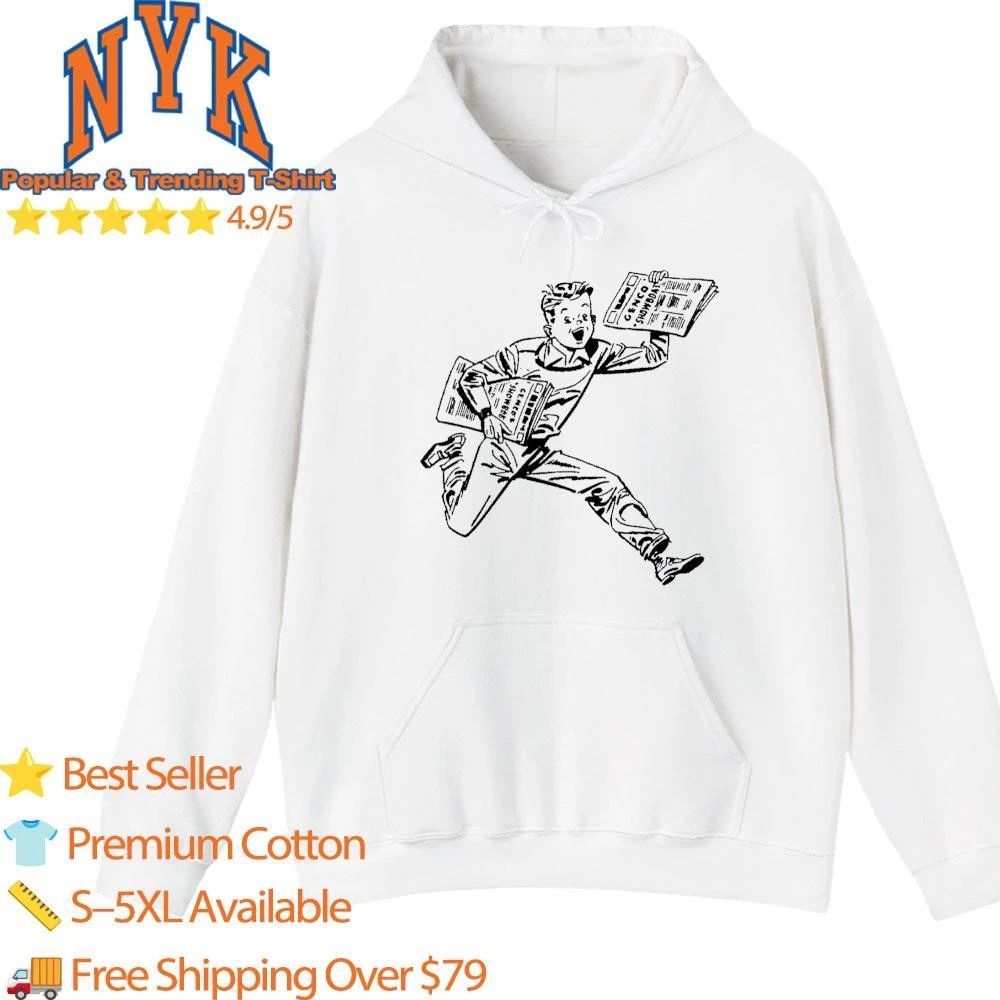 Retro Newspaper Boy Genco Showboat Advertising Mascot Shirt