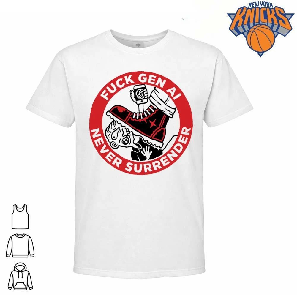 Fuck Gen AI Never Surrender Anti Artificial Intelligence Boot Stomp shirt