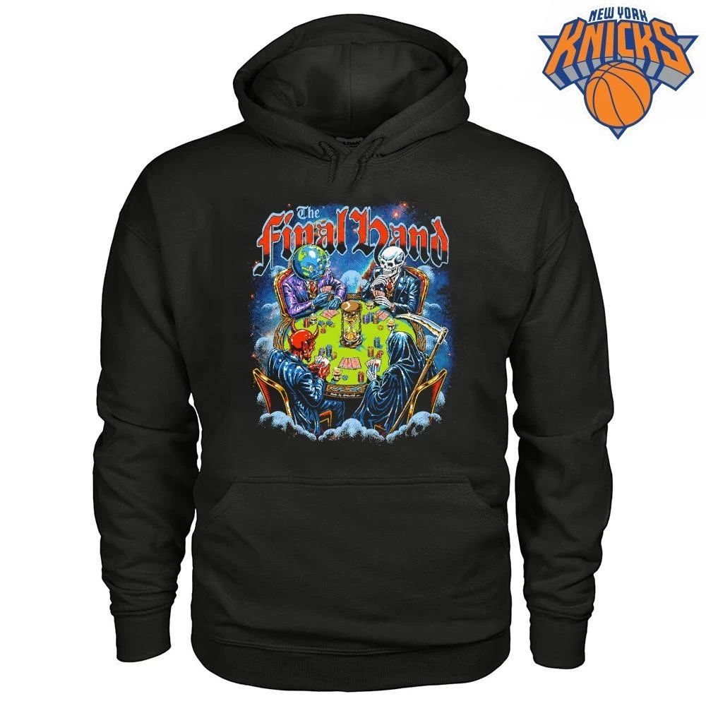 The Final Hand Grim Reaper Skeleton Devil Earth Poker Game Vintage Metal Graphic Shirt